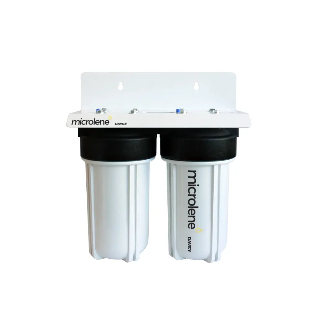 Davey Microlene 10" Jumbo Twin Filter Housing Kit – AS10J with Filter Options for Rainwater or Mains Water - WaterMark Approved
