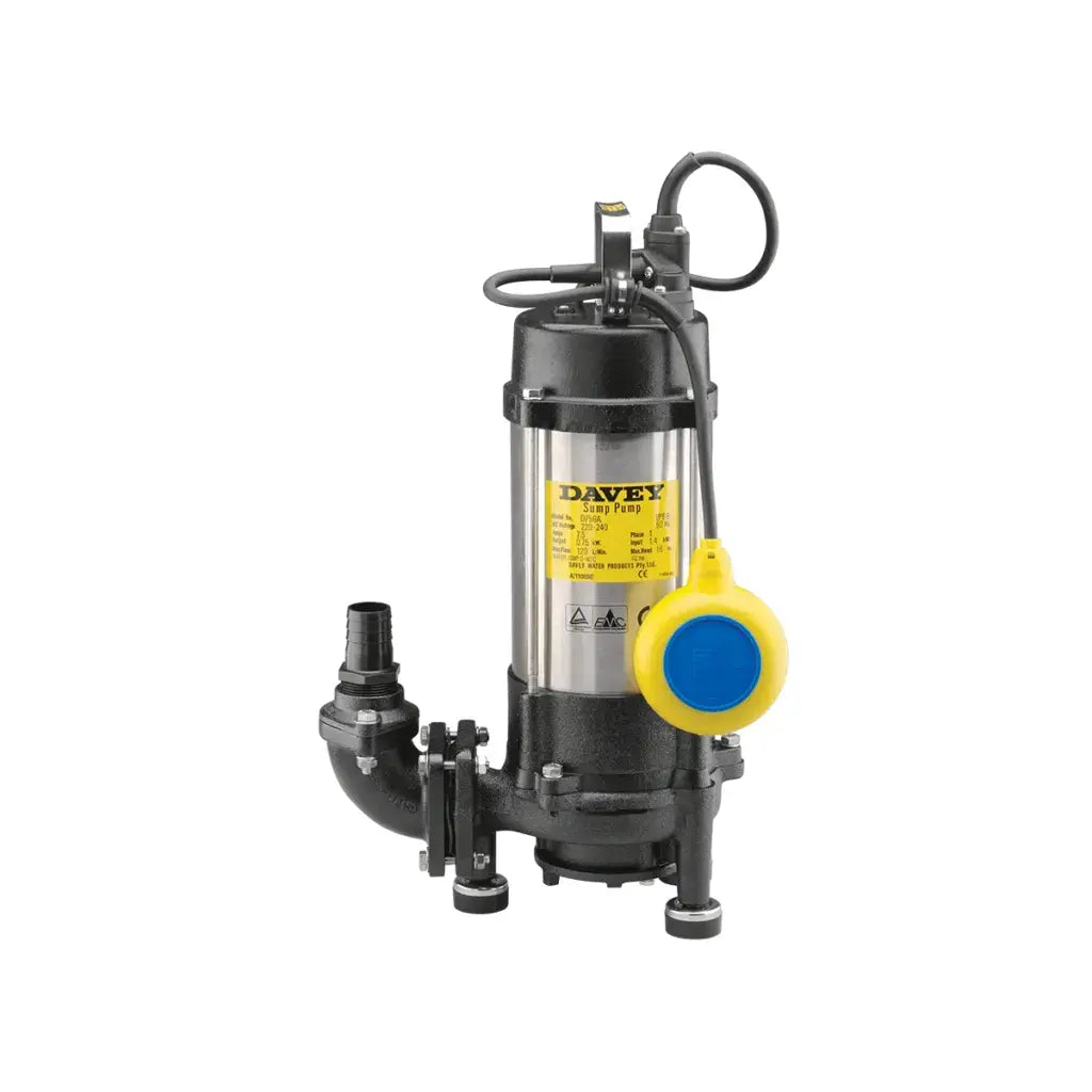 Davey D75GA Submersible Grinder Pump – 0.75kW with Float Switch