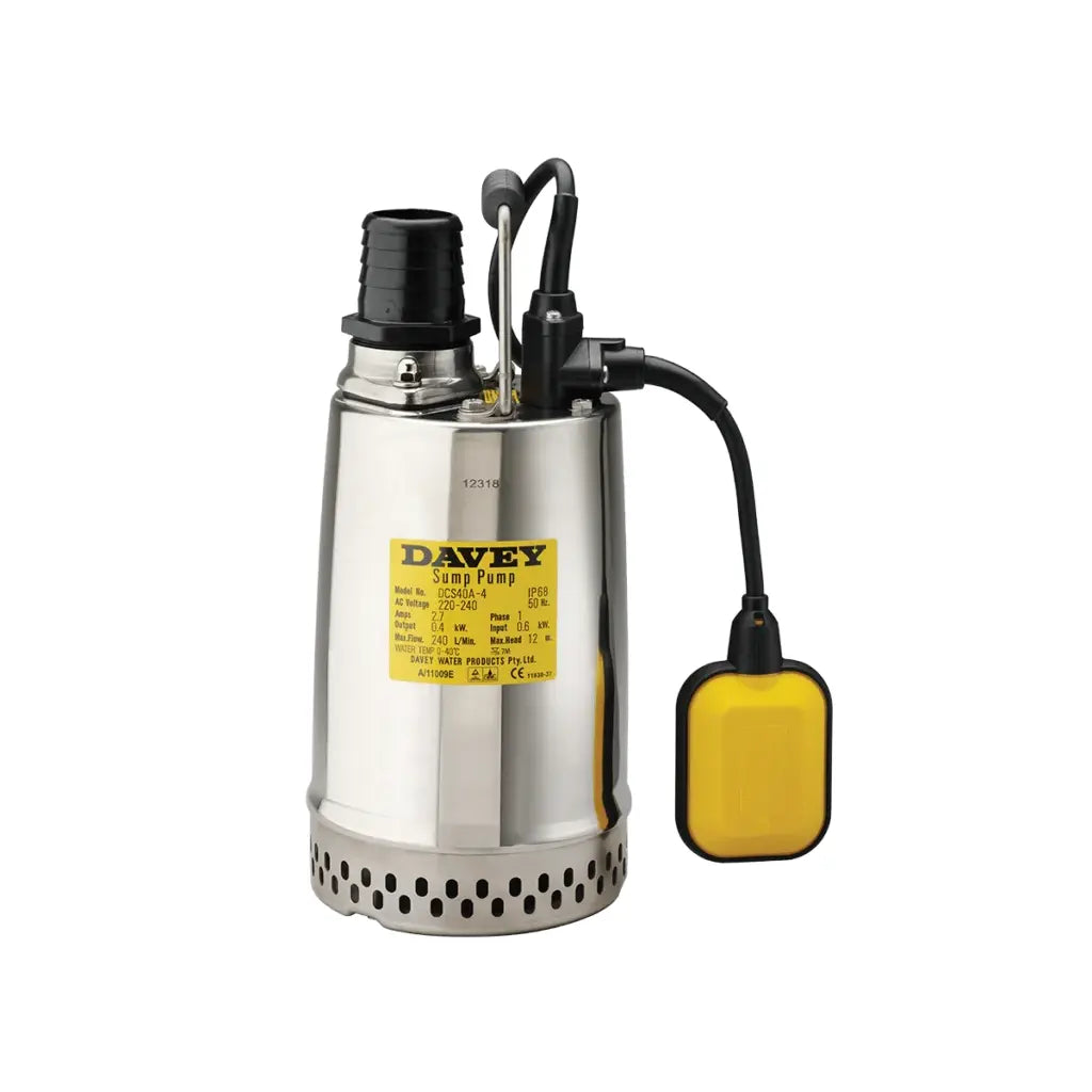 Davey DCS40A/M Submersible Dirty Water Pump – 0.4kW – Auto/Manual Options