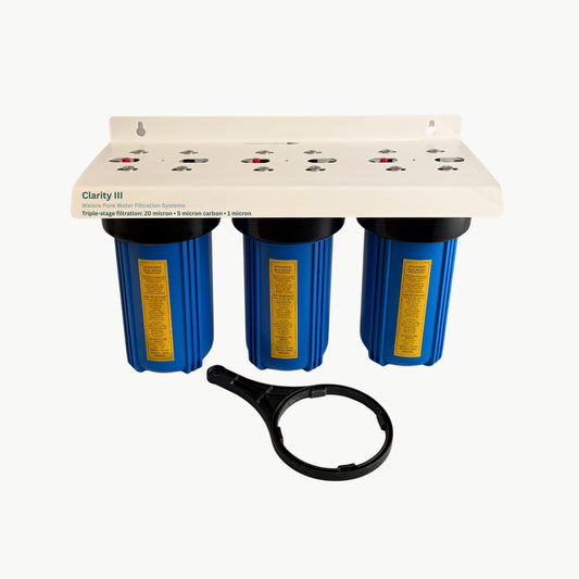 Waiora III 10" Triple Whole House Filter System - Rainwater, Mains or Housing Only