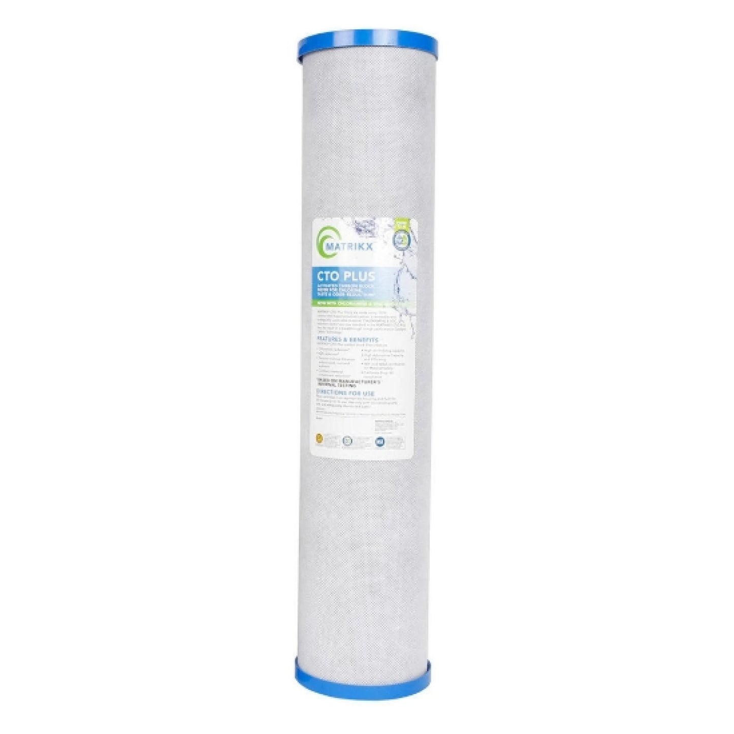 MATRIKX CTO Carbon Block Filter - 20" Jumbo 4.5", 5 or 1 Micron, PFAS and Chloramine Reduction NZ