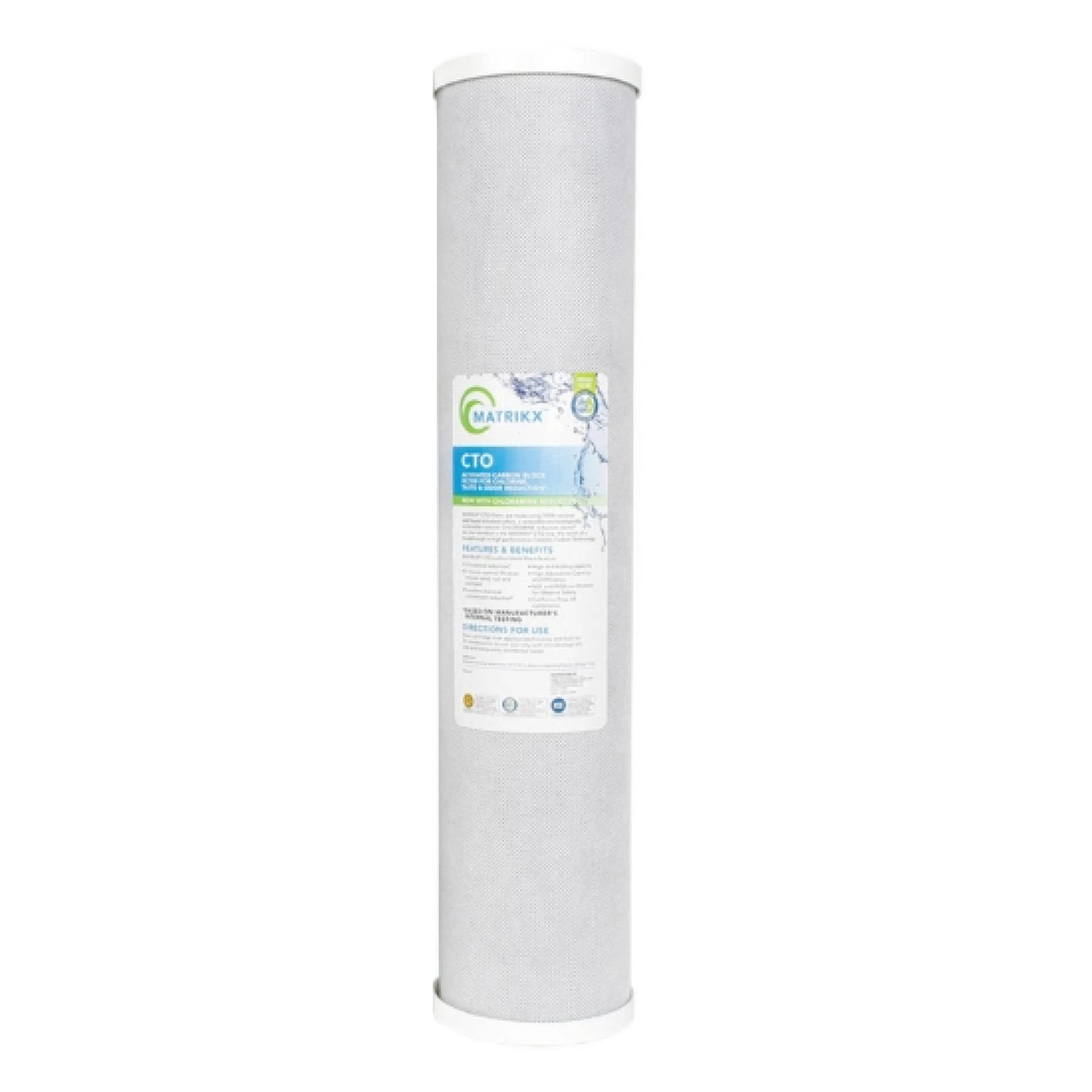 MATRIKX CTO Carbon Block Filter - 20" Jumbo 4.5", 5 or 1 Micron, PFAS and Chloramine Reduction NZ