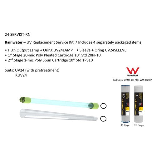 Genuine Davey 24-SERVKIT-RN UV Service Kit – Lamp, Sleeve & Filters