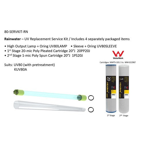 Genuine Davey 80-SERVKIT-RN UV Service Kit – Lamp, Sleeve & Filters