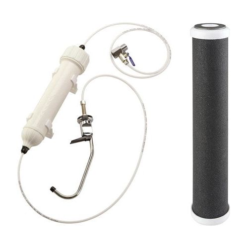 Atlas Filtri Underbench Inline Filter Housing Kit with Tap and Fittings – Includes 5 Micron Carbon Block Filter