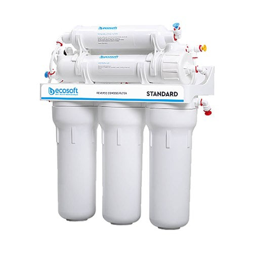 Ecosoft Underbench Reverse Osmosis System with Remineralization and Pressure Tank – 6-Stage Filtration for Pure Drinking Water