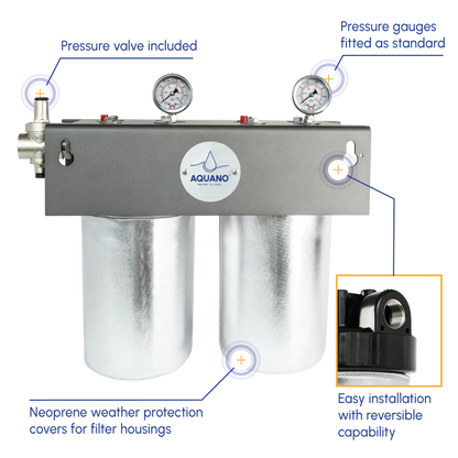 Aquano Klarify M-210 2-Stage Whole House Mains Water Filtration System