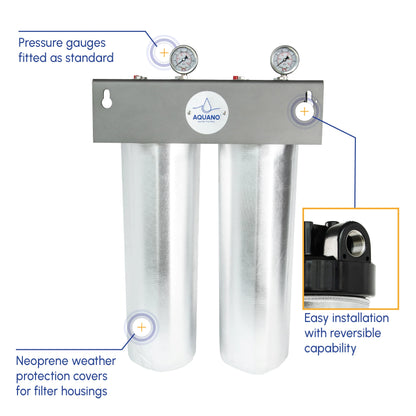 Aquano Klarify R-220 20" Jumbo 2-Stage Whole House Rainwater Filtration System