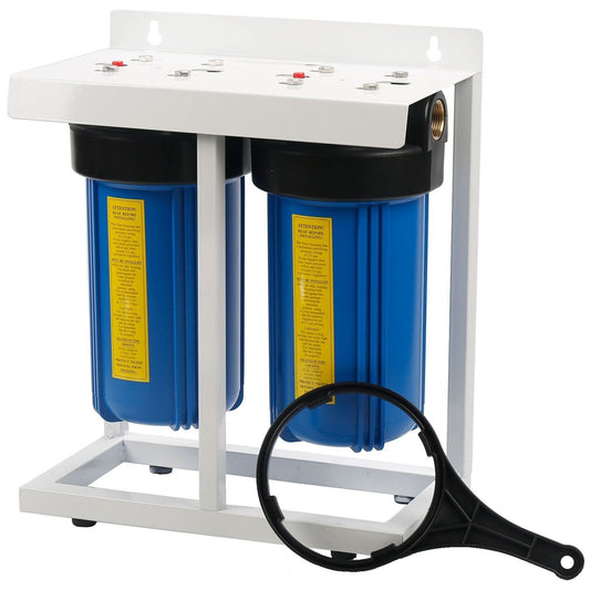 Trevoli 10" Twin Jumbo Filter System with Stand - High Flow Whole House