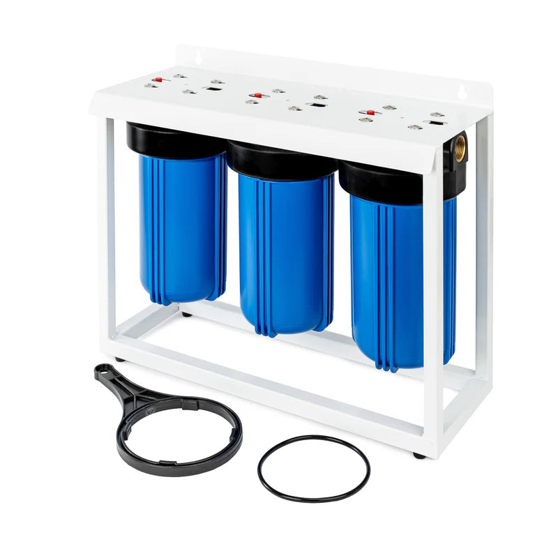 Trevoli Big Blue 10 Inch Triple Filter Housing Set - Mains Water, 3 Stage Chlorine Removal NZ