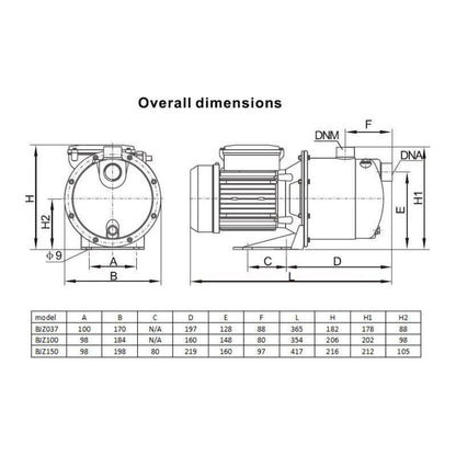 Trevoli BJZ 100 750w Stainless Steel Jet/Suction Pressure Pump (Medium/Large Home)