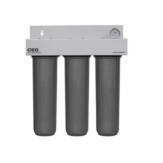 Eco-Pure 20" Jumbo Triplex Kit – Mains/Rain (PL 20 Micron / CB 5 Micron / PS 1 Micron) (Medium/Large Home)