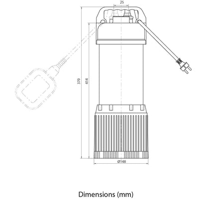 ECO Multitec 750 – 0.75 kW Single-Phase High-Head Grey Water Submersible Pump with Float Switch