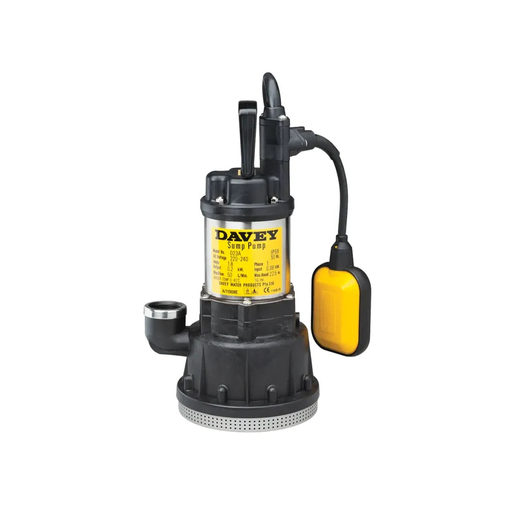 Davey D23A/B Submersible Sump Pump - Float Switch, 22.5m Head, 304 SS NZ