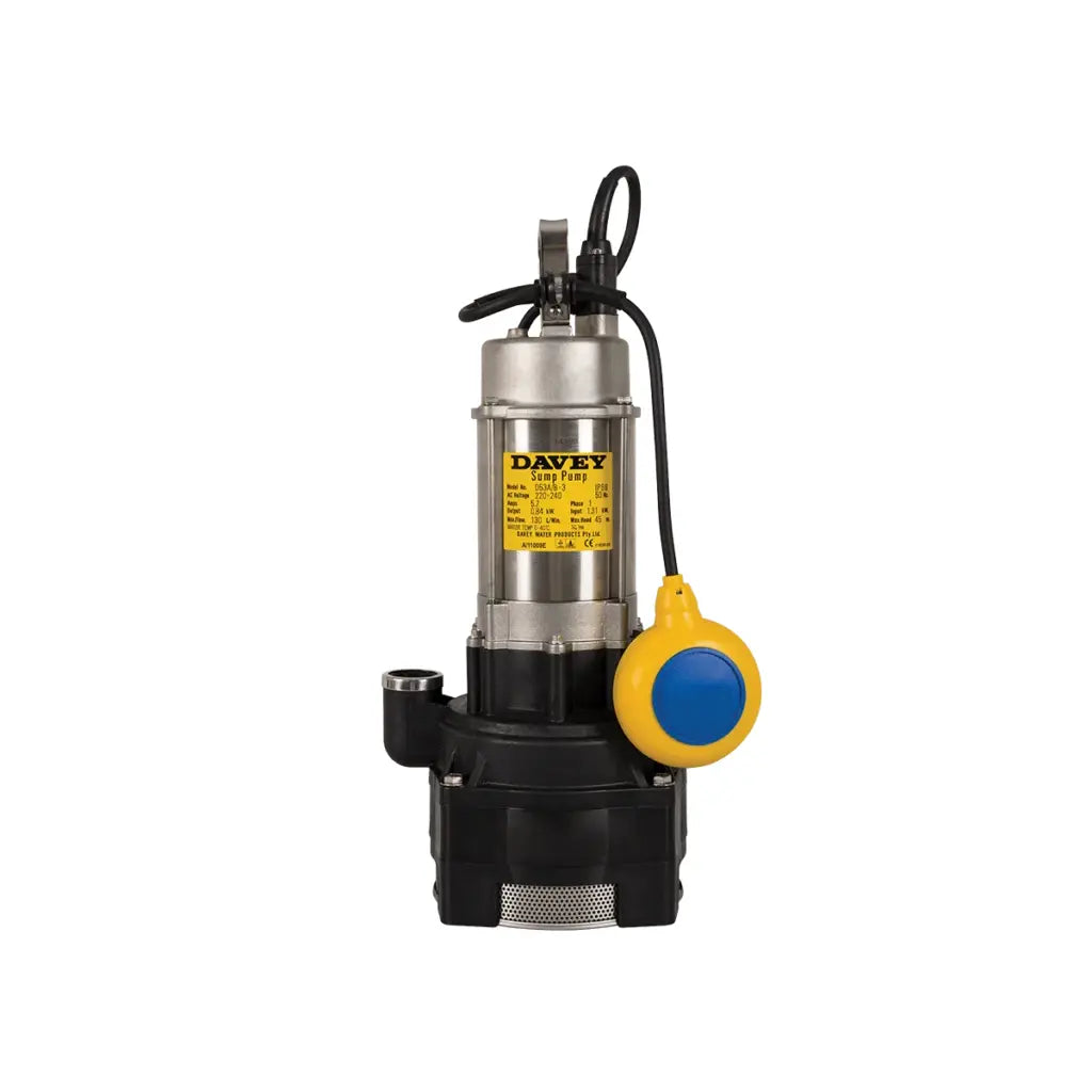 Davey D53A/B Submersible Sump Pump – 3-Stage, 45m Max Head – Medium/Large Applications