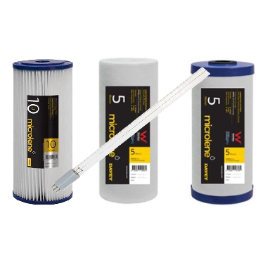 Filtration Station — Puretec G12 & R10 Compatible Replacement Kit (Cartridges + RL6 UV Lamp)