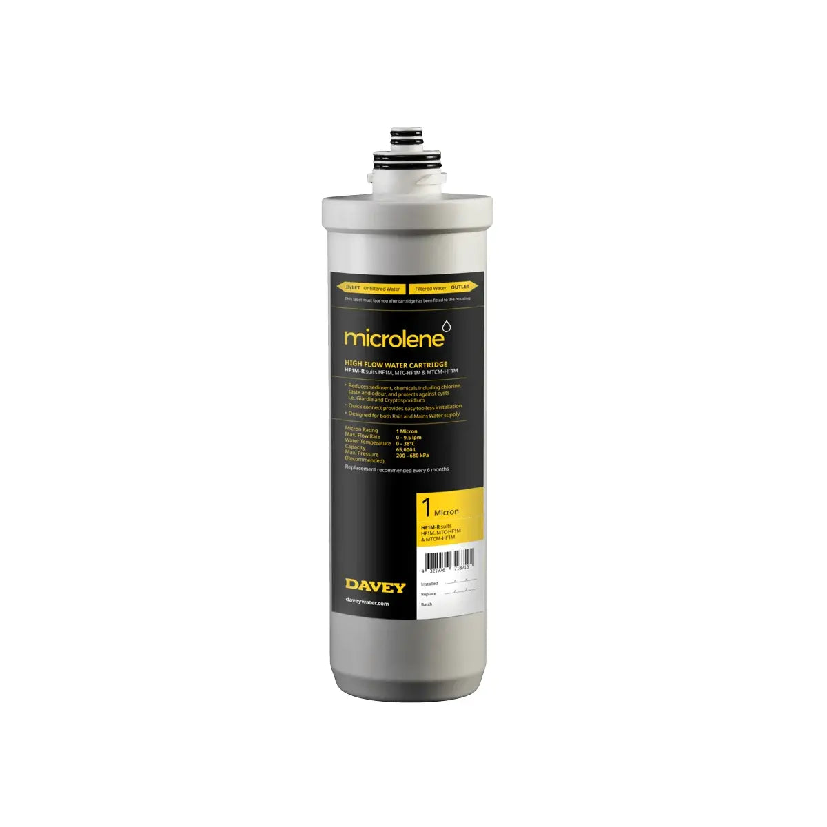 Davey Microlene HF1M-R Replacement Cartridge – 1 Micron | 65,000L Capacity