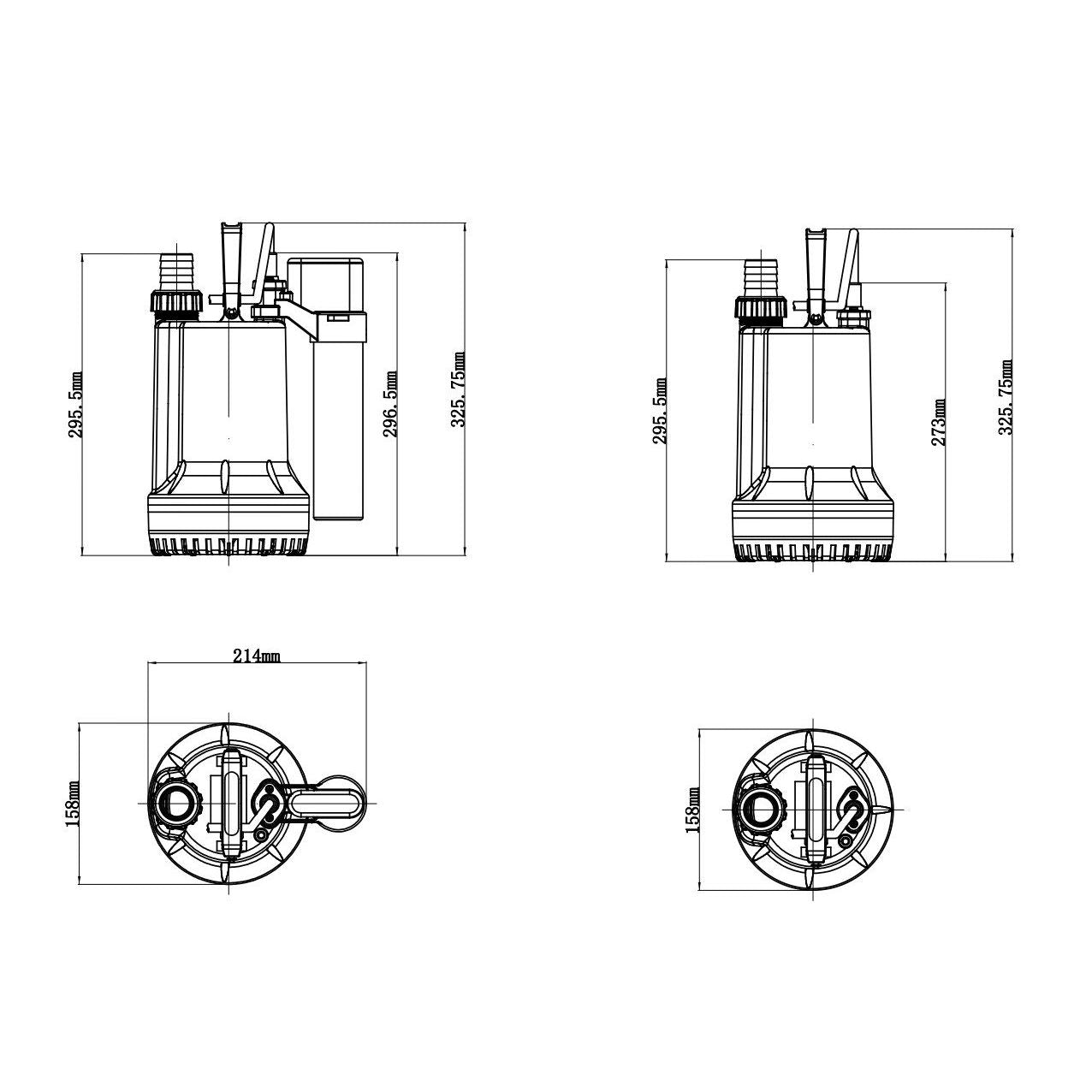 Trevoli Home 13A Submersible Pump - Small Sump - Integrated Float