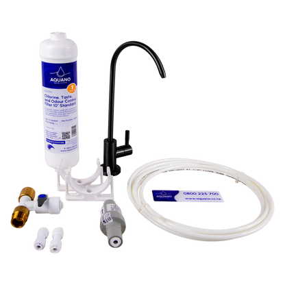 Aquano Inline Under-Sink Water Filter Tap Kit - 1 Micron, Chlorine & Lead Reduction NZ
