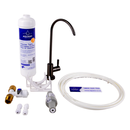 Aquano Inline Under-Sink Water Filter Tap Kit - 1 Micron, Chlorine & Lead Reduction NZ