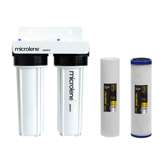 Davey Microlene KAS10AM Twin Filter Kit – 10" Standard | Mains Water | WaterMark Approved