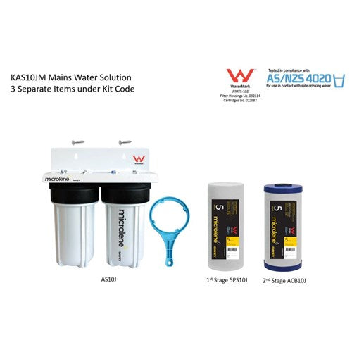 Davey Microlene KAS10JM Whole House Water Filter - 2 Stage Mains, 10" Jumbo Housings NZ