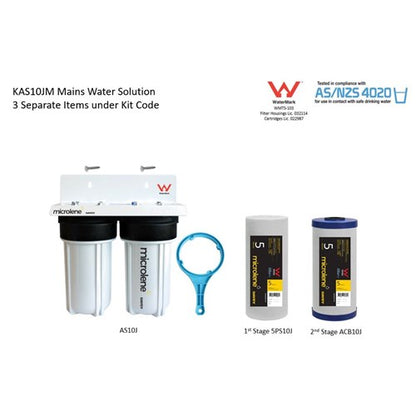 Davey Microlene KAS10JM Whole House Water Filter - 2 Stage Mains, 10" Jumbo Housings NZ