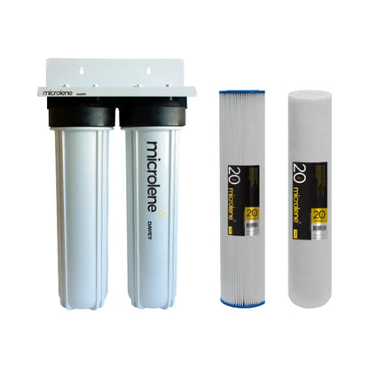 Davey Microlene 20" Jumbo Twin Filter Housing Kit – AS20J with Filter Options for Rainwater or Mains Water - WaterMark Approved