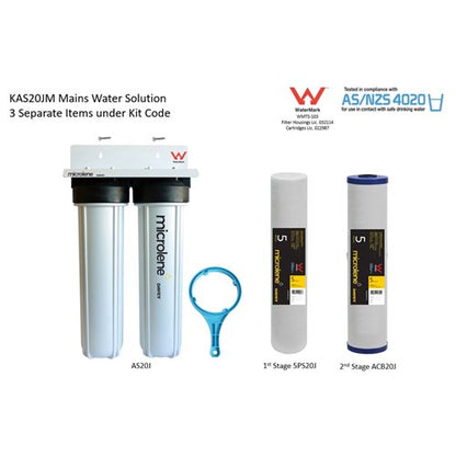 Davey Microlene KAS20JM Whole House Water Filter - 2 Stage Mains, 20" Jumbo Housings NZ