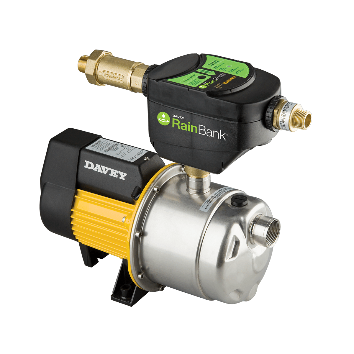 Davey RainBank Floatless Rainwater Harvesting Kit - Surface Pump, Mains Backup, WaterMark NZ