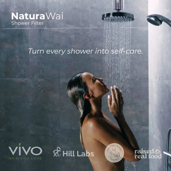 Hydrate Filters NaturaWai Shower Water Filter – Chlorine Reduction for Skin & Hair