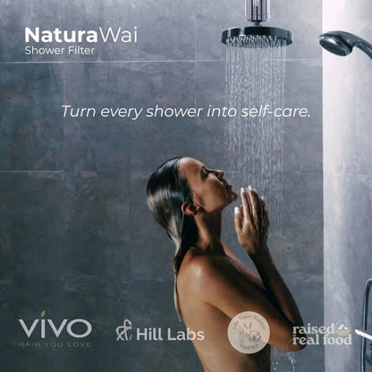 Hydrate Filters NaturaWai Shower Water Filter – Chlorine Reduction for Skin & Hair
