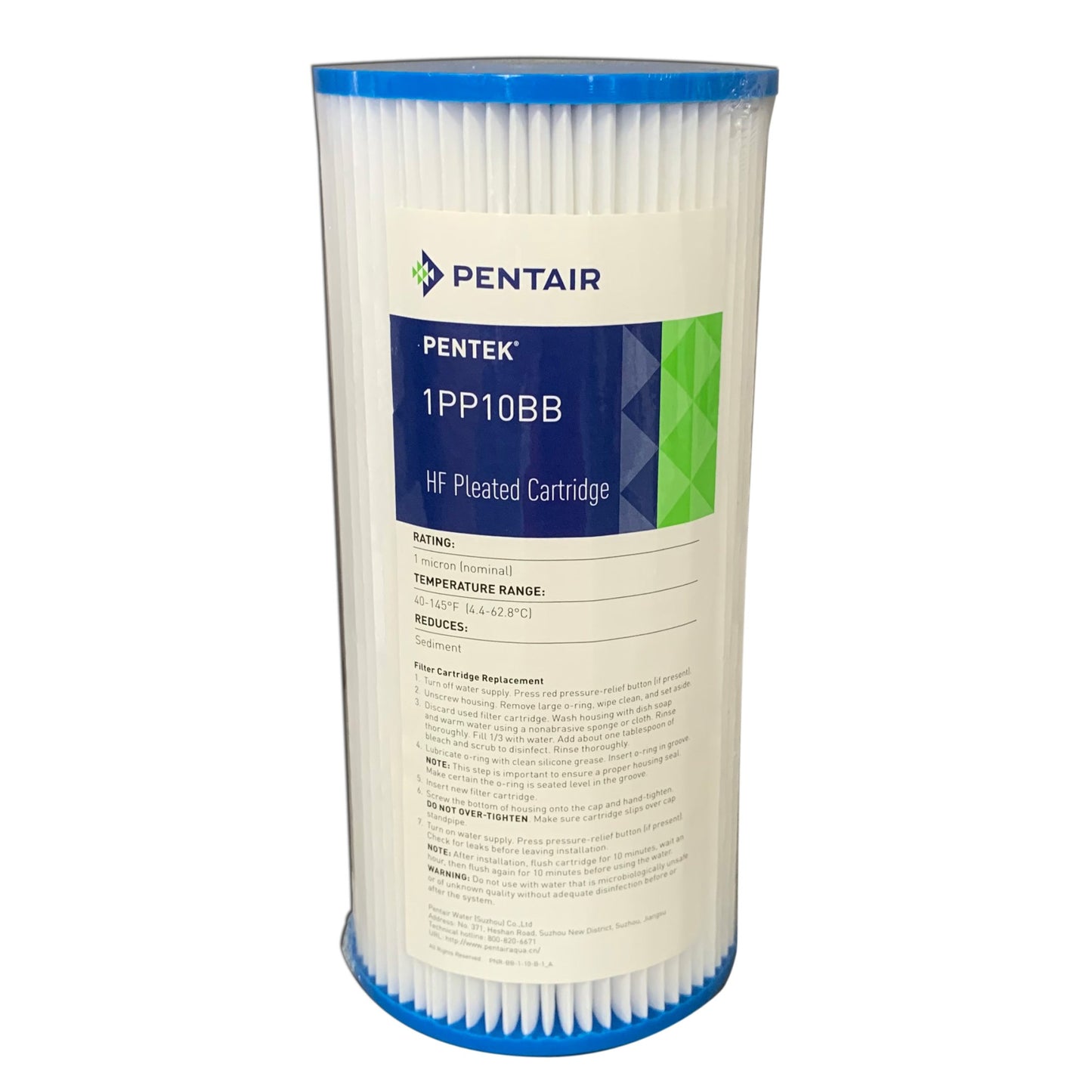 Pentair 10" Jumbo Polypleated Washable Sediment Water Filter Cartridge