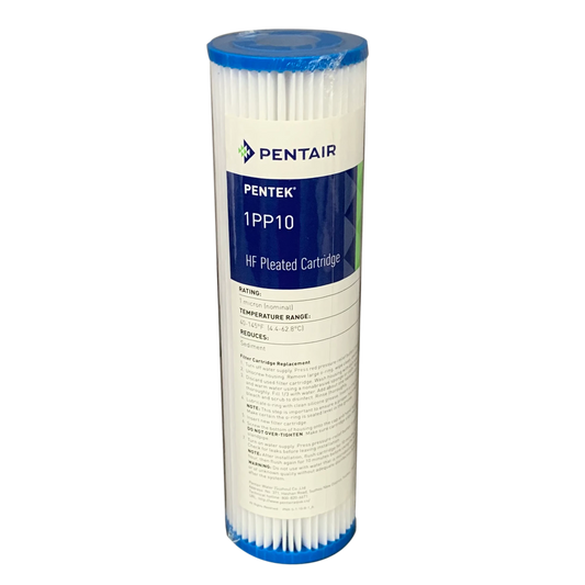 Pleated Sediment Water Filter (10" or 20" x 2.5") - Reusable - Pentair HF Series