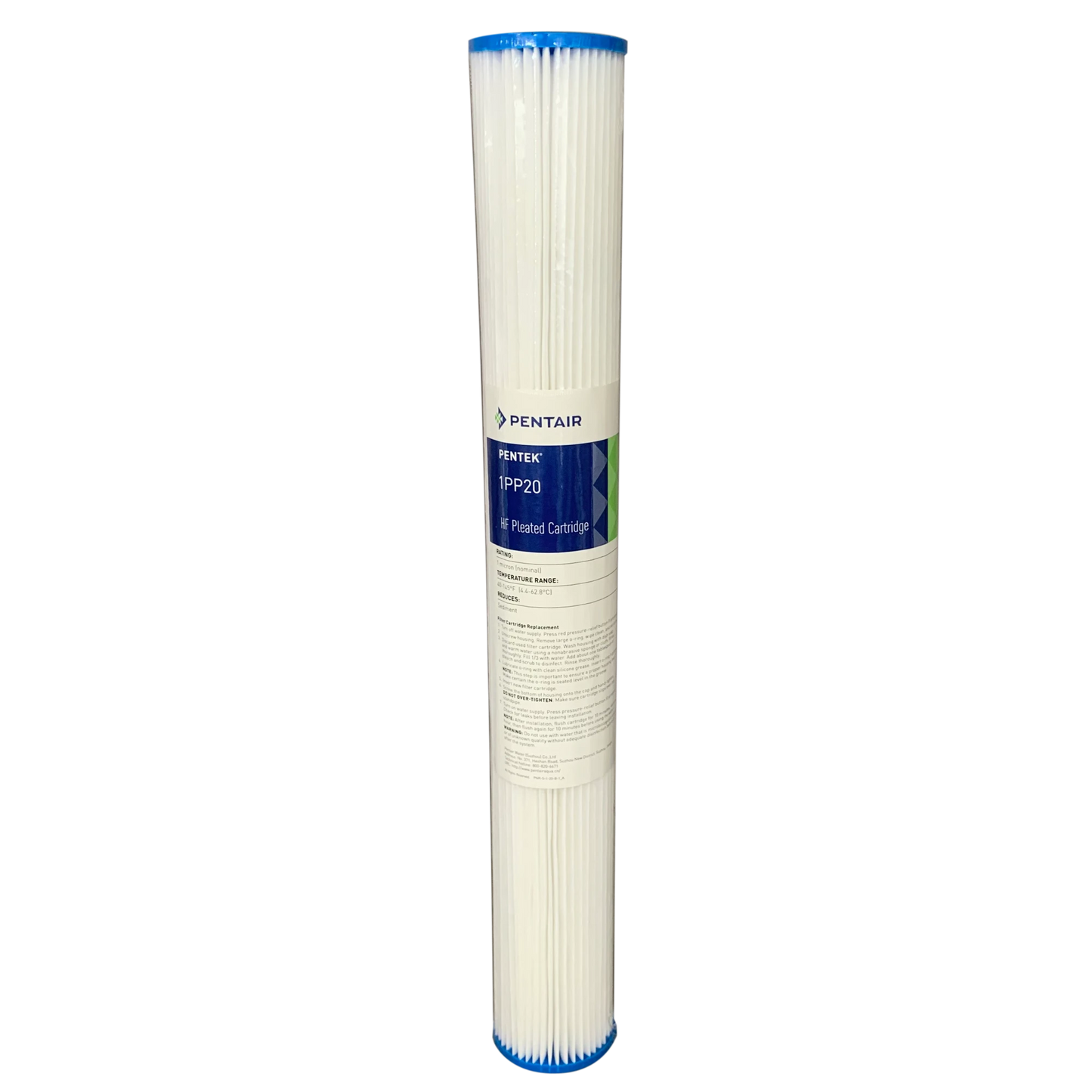 Pleated Sediment Water Filter (10" or 20" x 2.5") - Reusable - Pentair HF Series