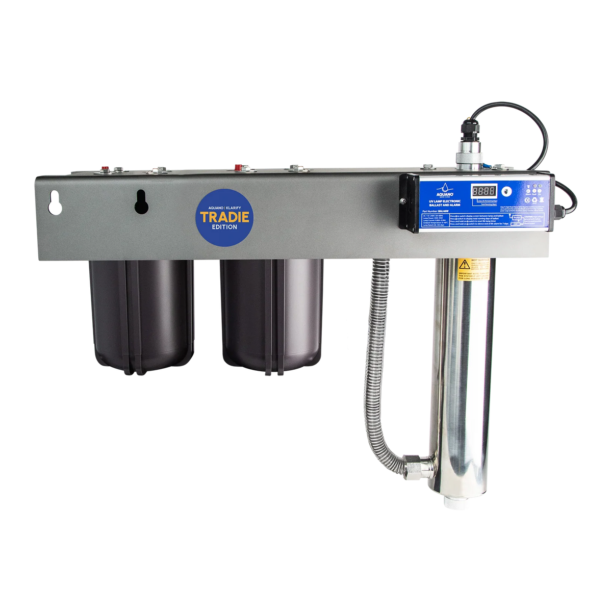 Aquano Klarify Tradie Edition UV-210 10" Jumbo 2-Stage Whole House UV Water Filtration System