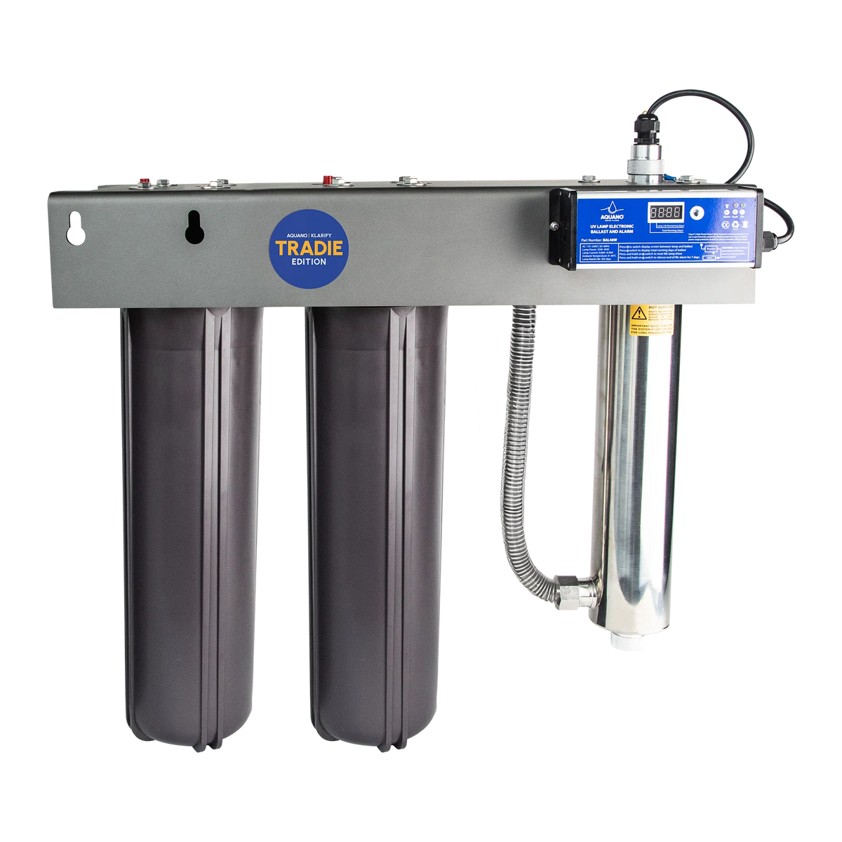 Aquano Klarify Tradie Edition UV-220 20" Jumbo 2-Stage Whole House UV Water Filtration System