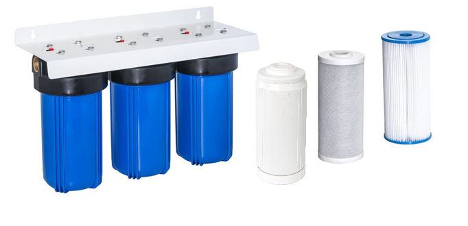 10” Triple Whole House Chlorine Reduction Filter System (Small/Medium Home)