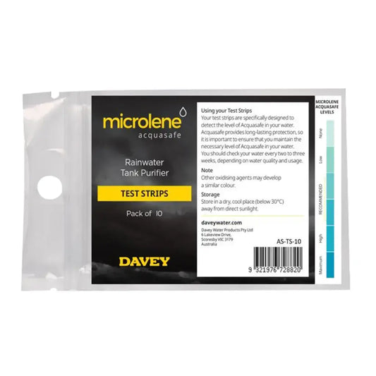 Davey Microlene Acquasafe Residual Test Strips – 10 Pack (AS-TS-10) – For Tank Water Disinfection Monitoring