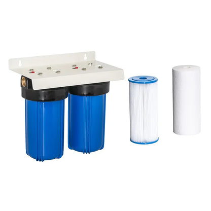 Trevoli Big Blue 10 Inch Twin Filter Housing - Option 2, Rainwater & Tank Water NZ