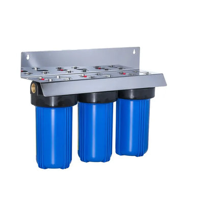 Trevoli Big Blue 10 Inch Triple Filter Housing - Option 3, Rainwater, Tank & Bore Water NZ