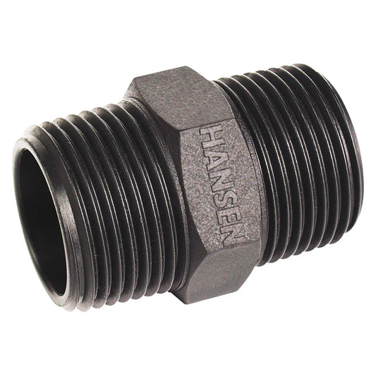 Hansen Threaded Hex Nipple – Male BSPT x Male BSPT