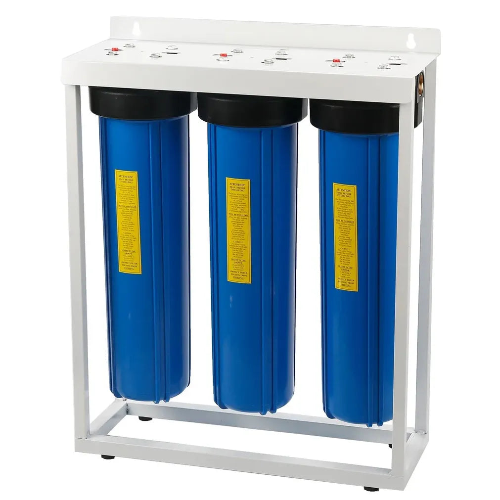 Trevoli Big Blue 20 Inch Triple Filter Housing Set - Mains Water, Chlorine & Heavy Metal Removal NZ