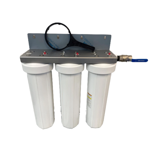 Pentair 20" Triple Jumbo Whole House Filter System - High-Capacity Town Supply - Chlorine & Sediment