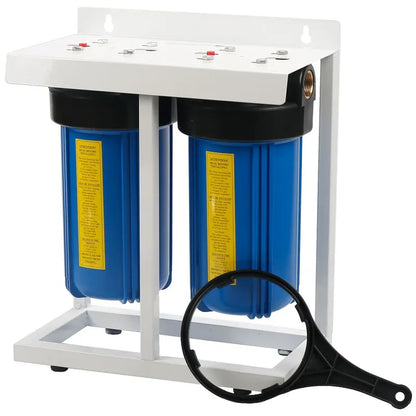 Trevoli Big Blue 10 Inch Twin Filter Housing - Option 2, Rainwater & Tank Water NZ